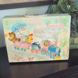 Vintage 1950s Toy Themed Storage Box